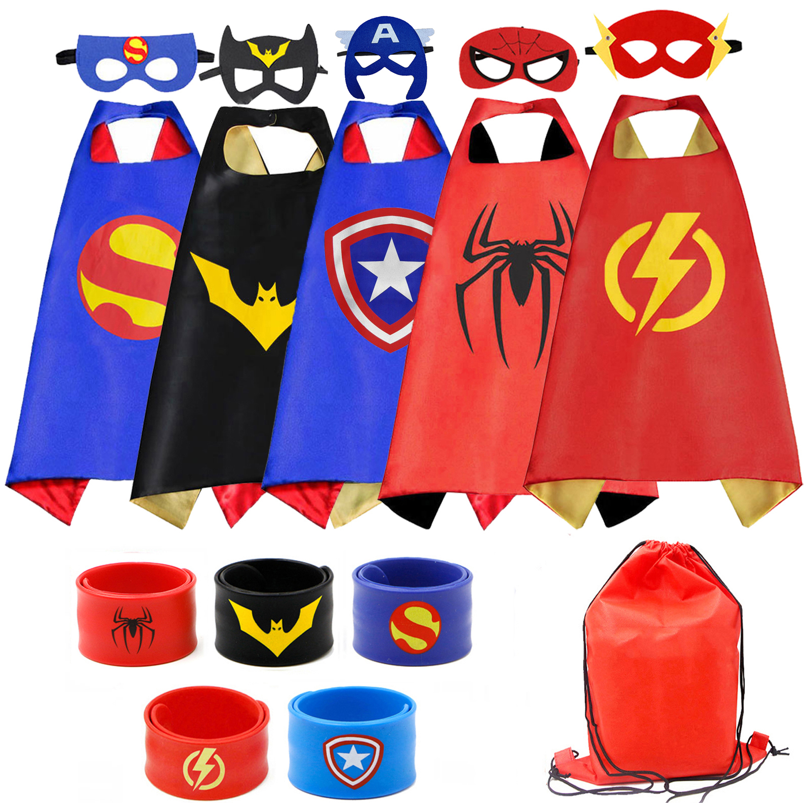 8PCS Superhero Capes for Kids,Satin Capes Set Dress Up Costumes for Party Supplies 
